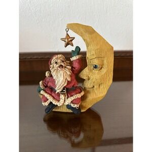 Vintage HOUSE OF LLOYD Christmas Around The World Moon & Santa Figurine Decor